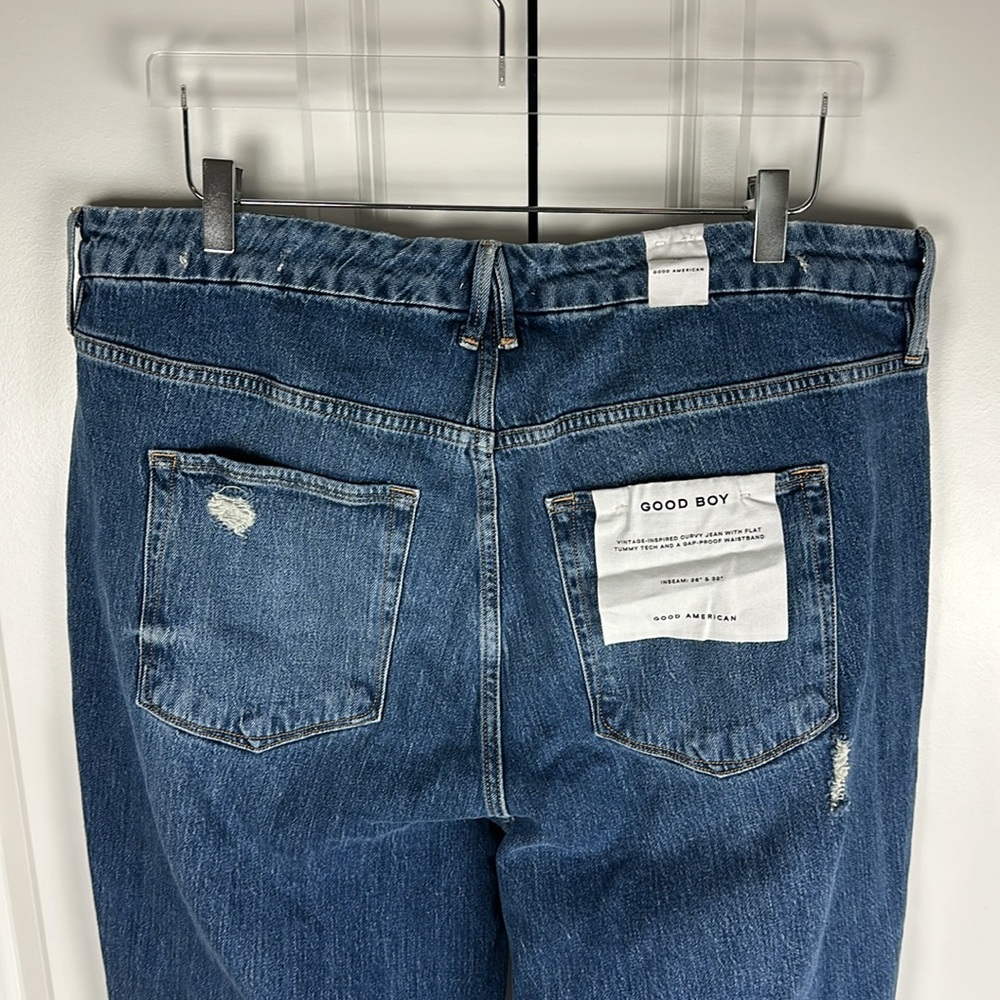 Good American Good Boy Jeans | Double Slit BLUE404 Wash - Picture 12 of 14